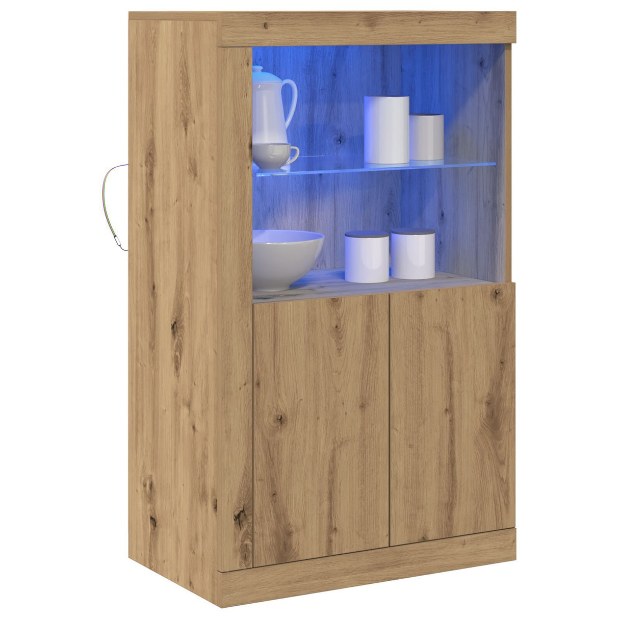 Sideboard With Led Lights Artisan Oak 60,5X37X100 Cm