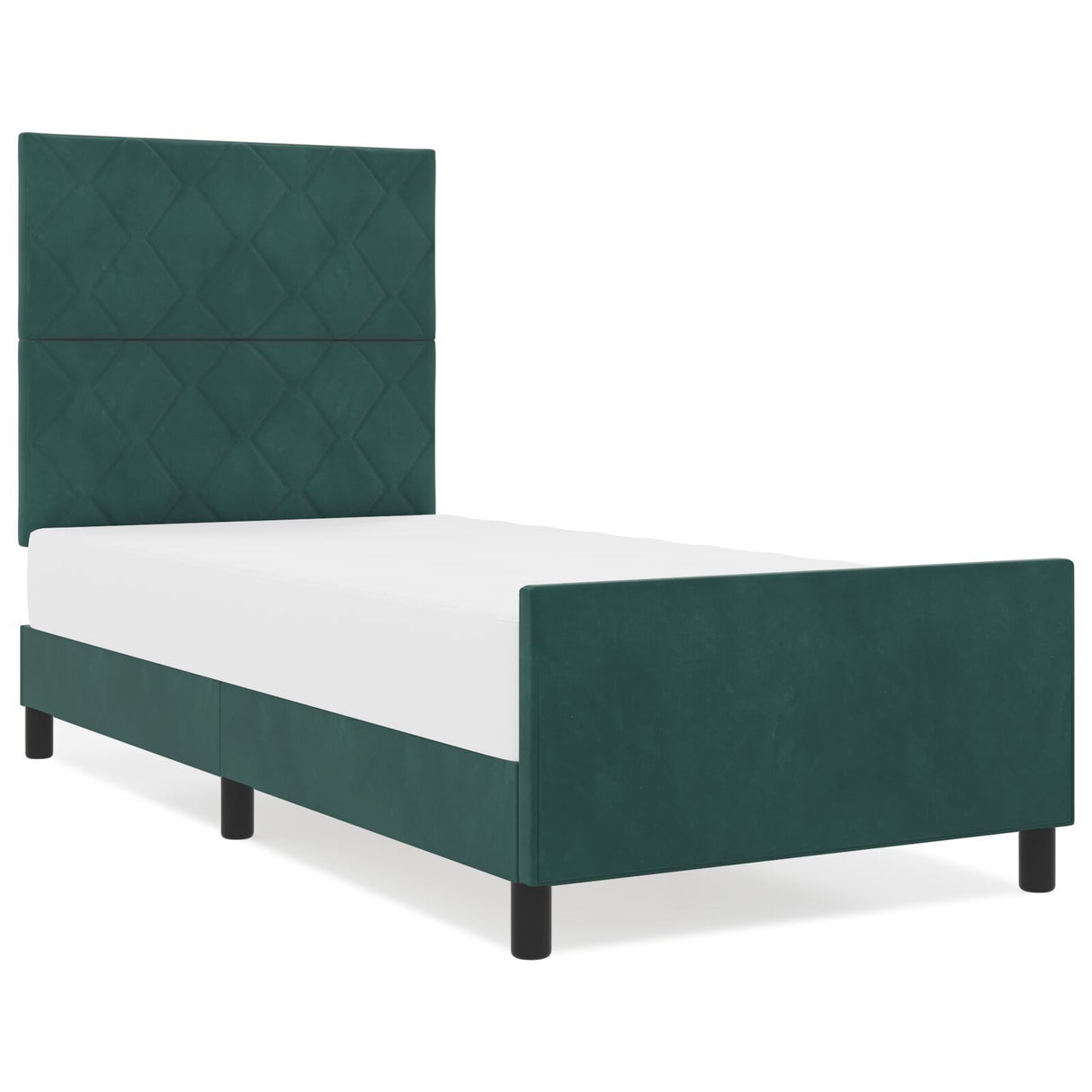 Bed Frame Dark Green 90X190 Cm Velvet