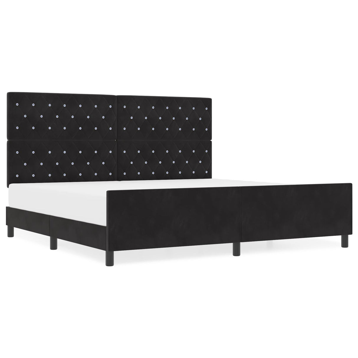Bed Frame Black 200X200 Cm Velvet