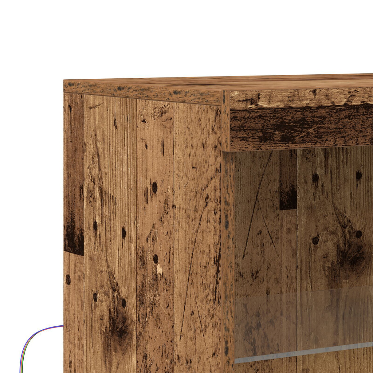 Sideboard With Led Lights Old Wood 60X37X100 Cm