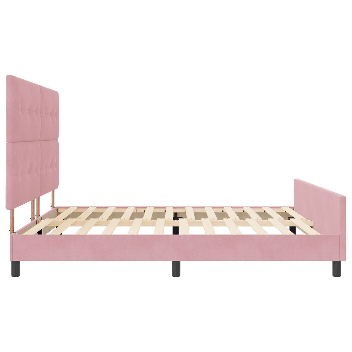 Bed Frame Pink 200X200 Cm Velvet