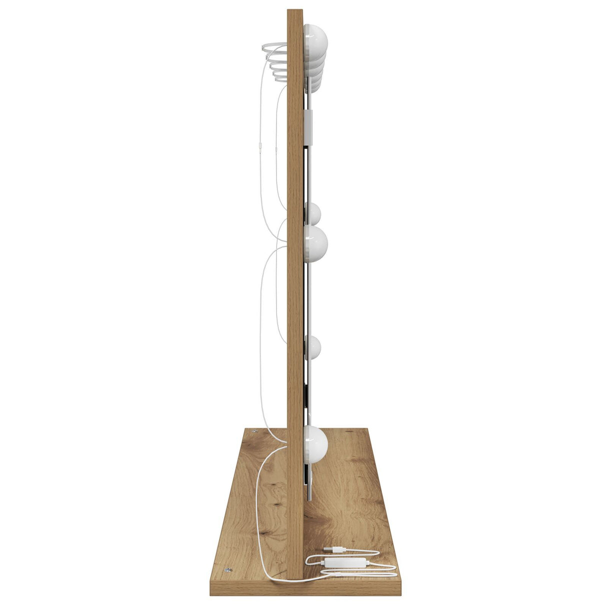 Vanity Mirror Artisan Oak, White Wood, Metal, Glass Medium Mirror