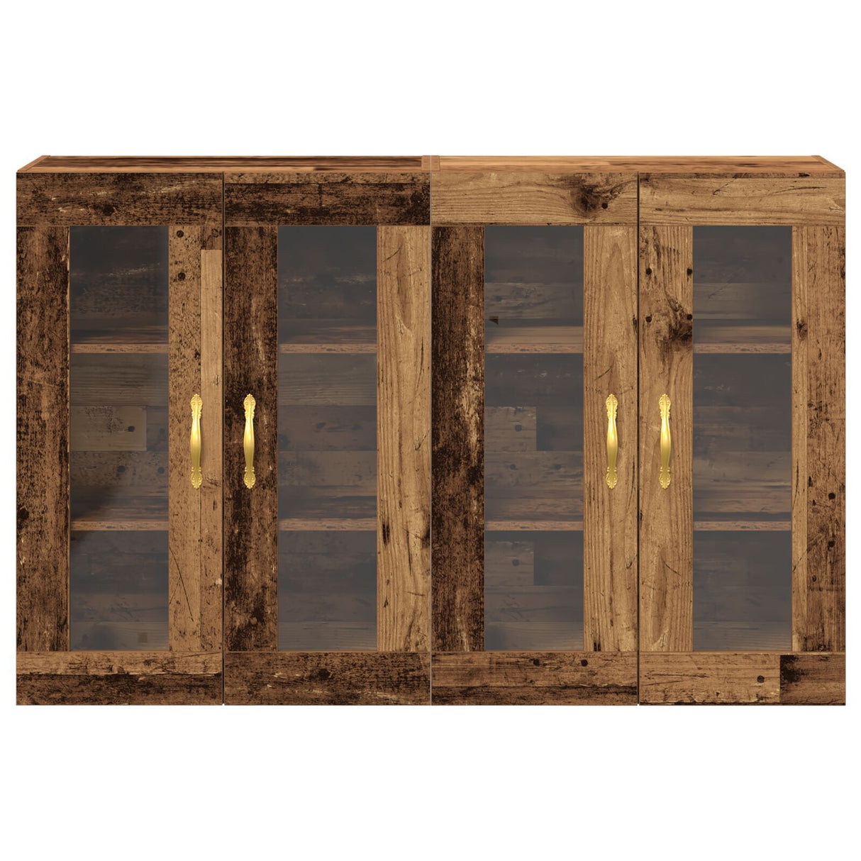 Wall Mounted Cabinets 2 Pcs Old Wood 69,5X34X90 Cm Engineered Wood