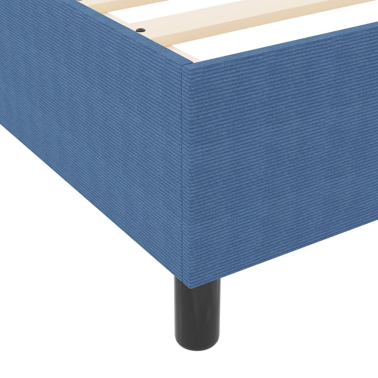 Box Spring Bed With Mattress Blue 80X200 Cm Corduroy Fabric