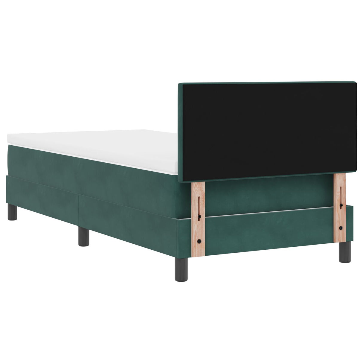 Box Spring Bed With Mattress Dark Green 80X200 Cm Velvet