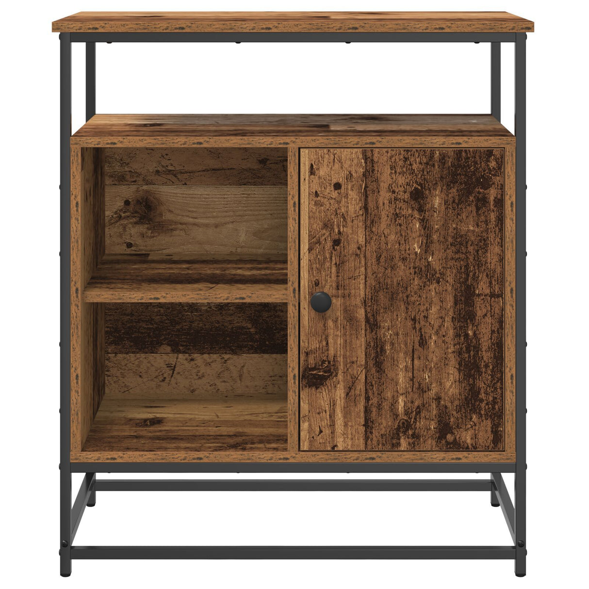 Sideboard Old Wood 69X35X80 Cm Engineered Wood And Steel