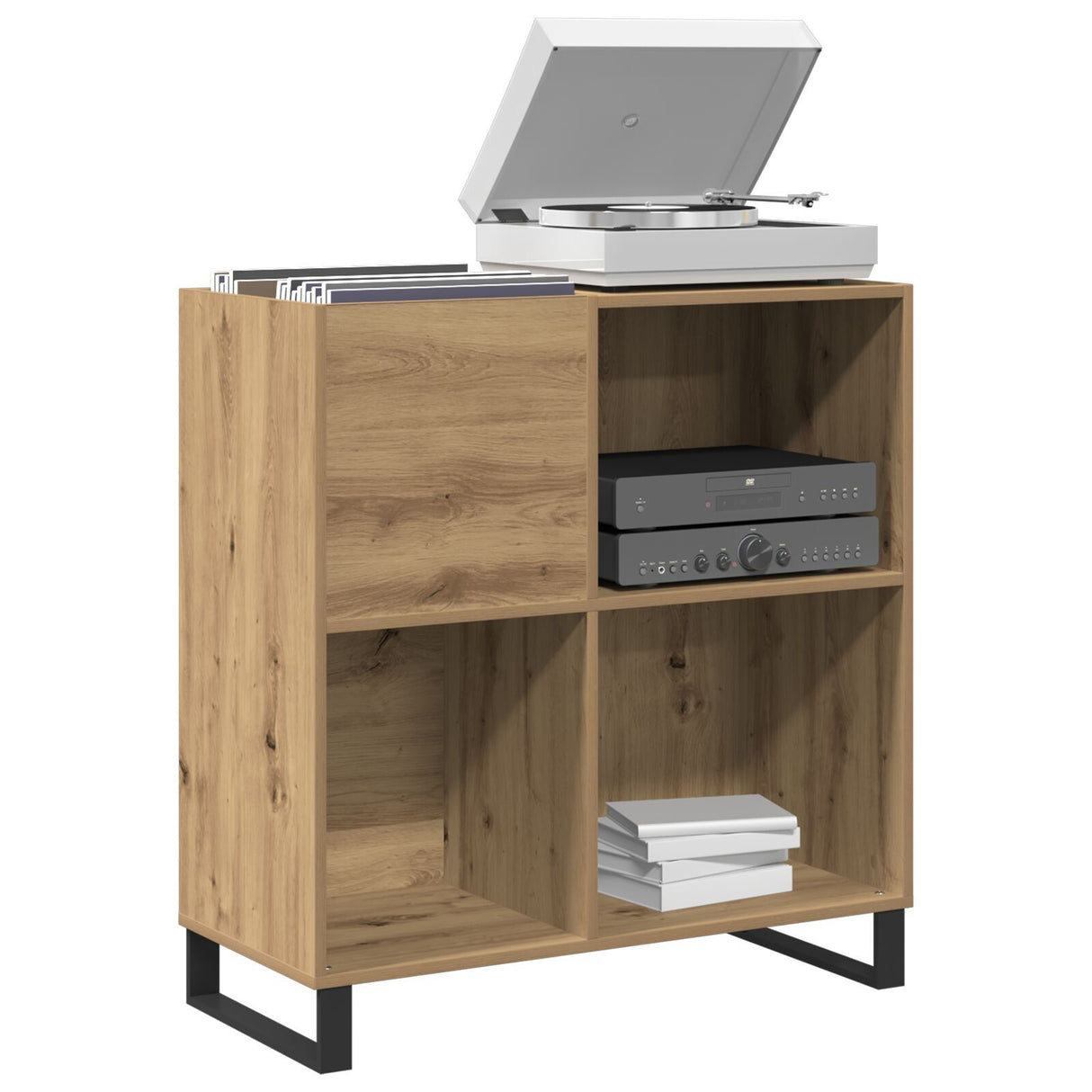 Record Cabinet Old Wood 84.5X38X90 Cm Engineered Wood