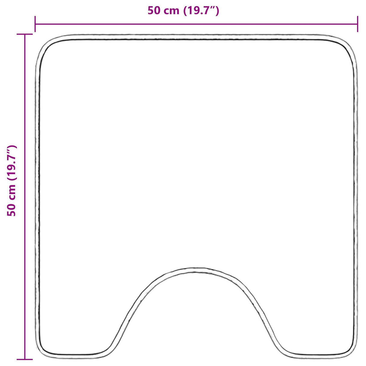 Bath Mat U-Shaped 50X50 Cm Polypropylen Non-Slip