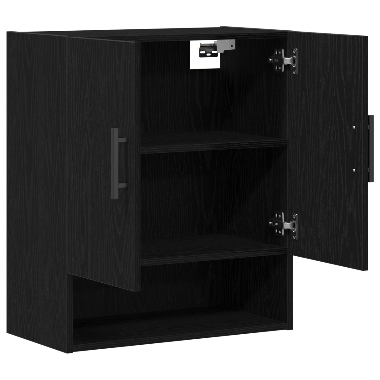 Wall Cabinet Black Oak 60X31X70 Cm Engineered Wood
