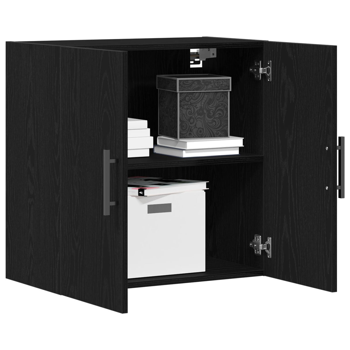 Wall Cabinet Black Oak 60X31X60 Cm Engineered Wood