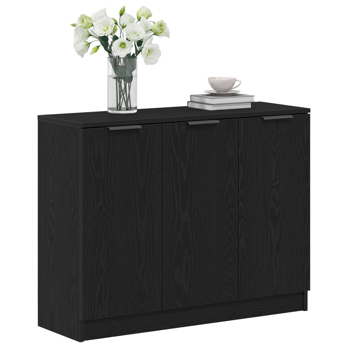 Sideboard Black Oak 90,5X30X70 Cm Engineered Wood