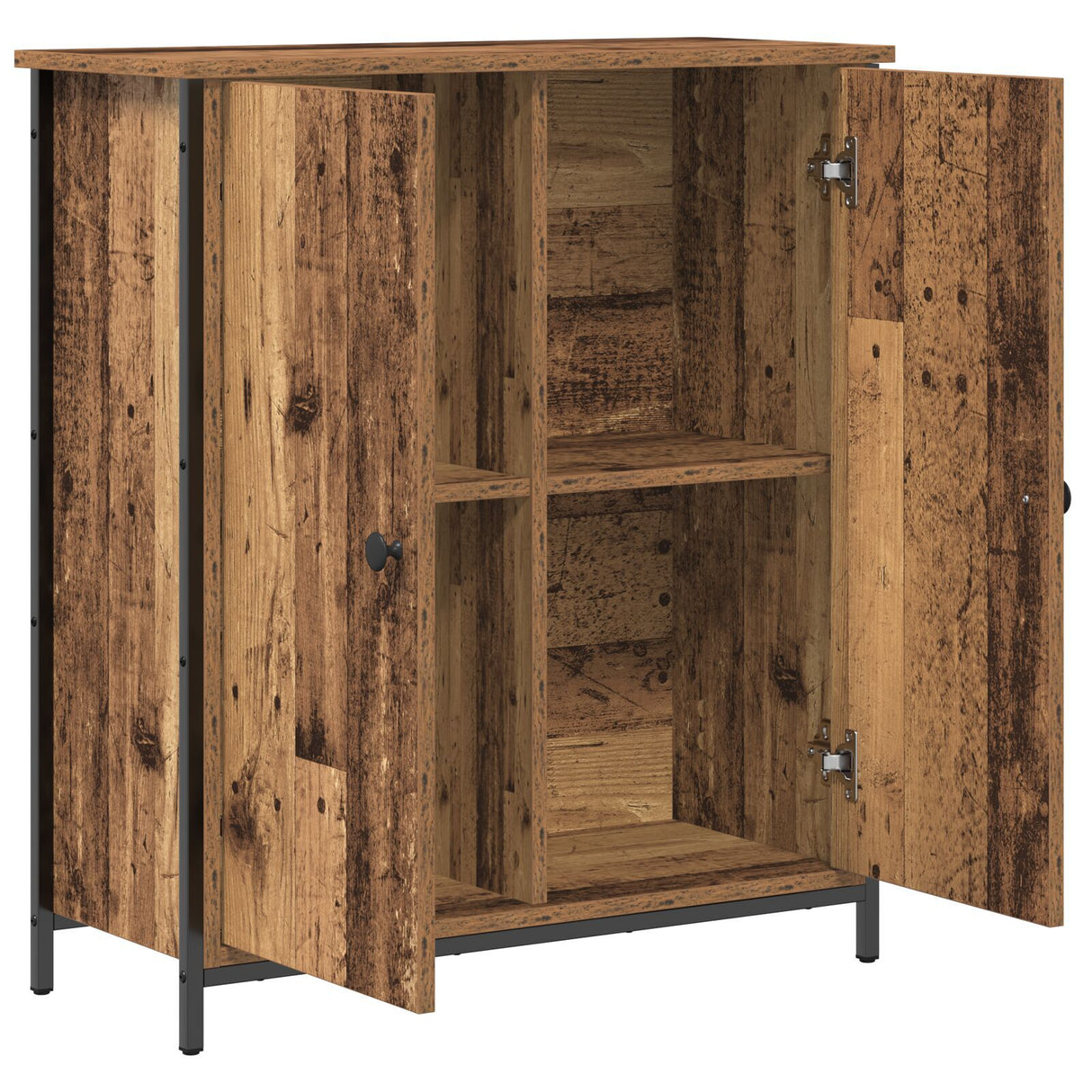 Sideboard Old Wood 70X30X80 Cm Engineered Wood And Steel