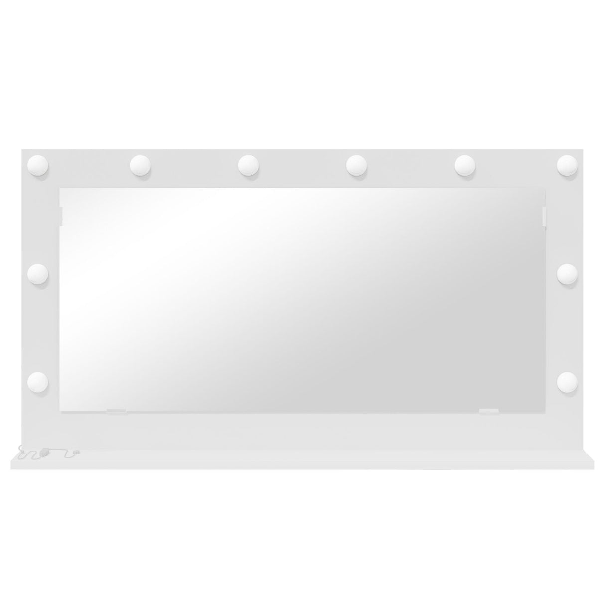 Vanity Mirror With Led Lights White 100X55X18 Cm