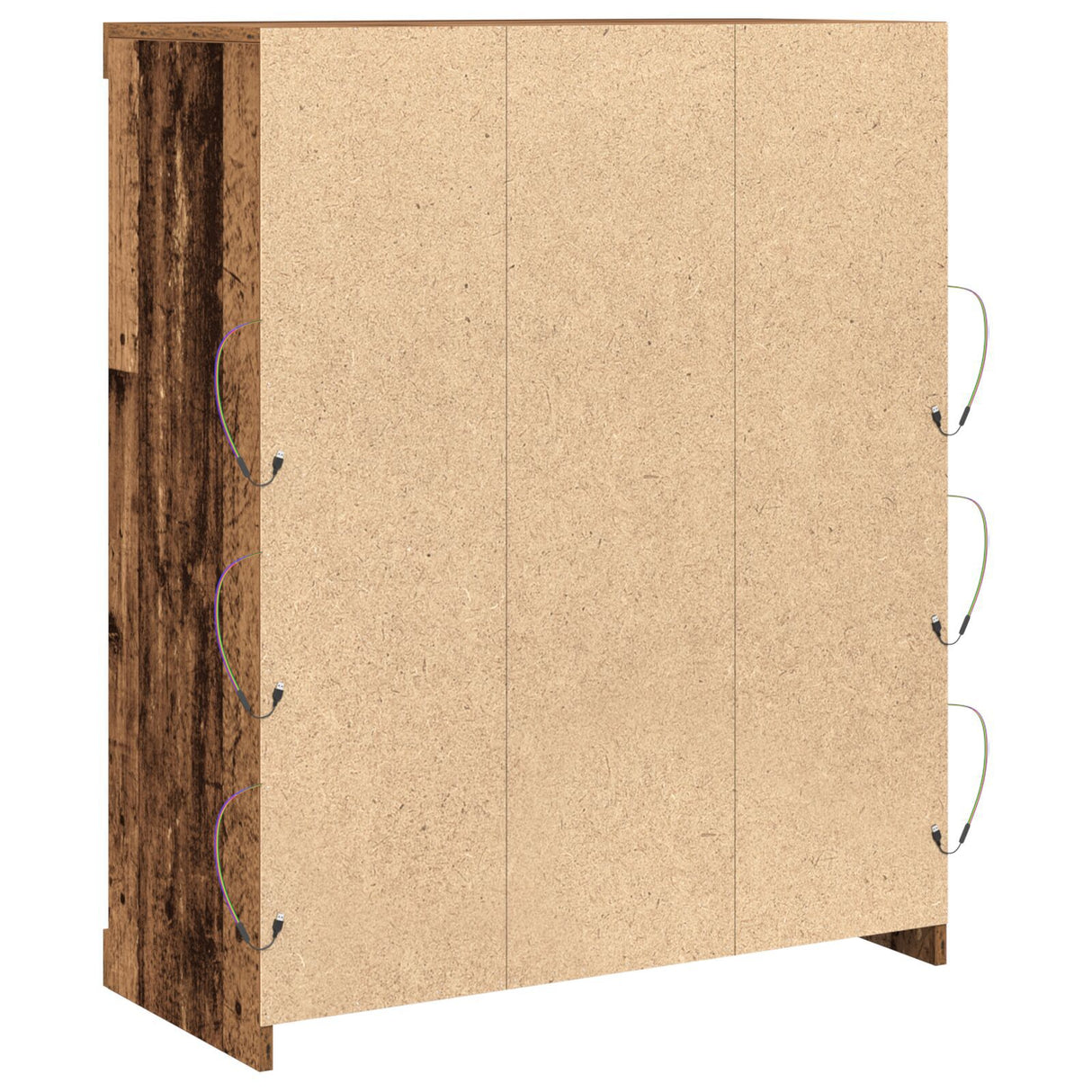 Sideboard With Led Lights Old Wood 41X37X100 Cm