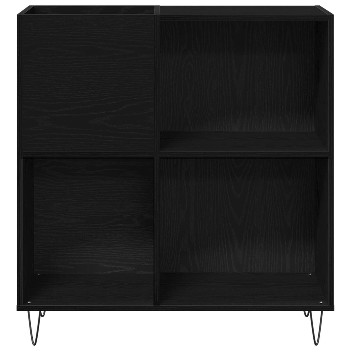 Record Cabinet Black Oak 84.5X38X90 Cm Engineered Wood