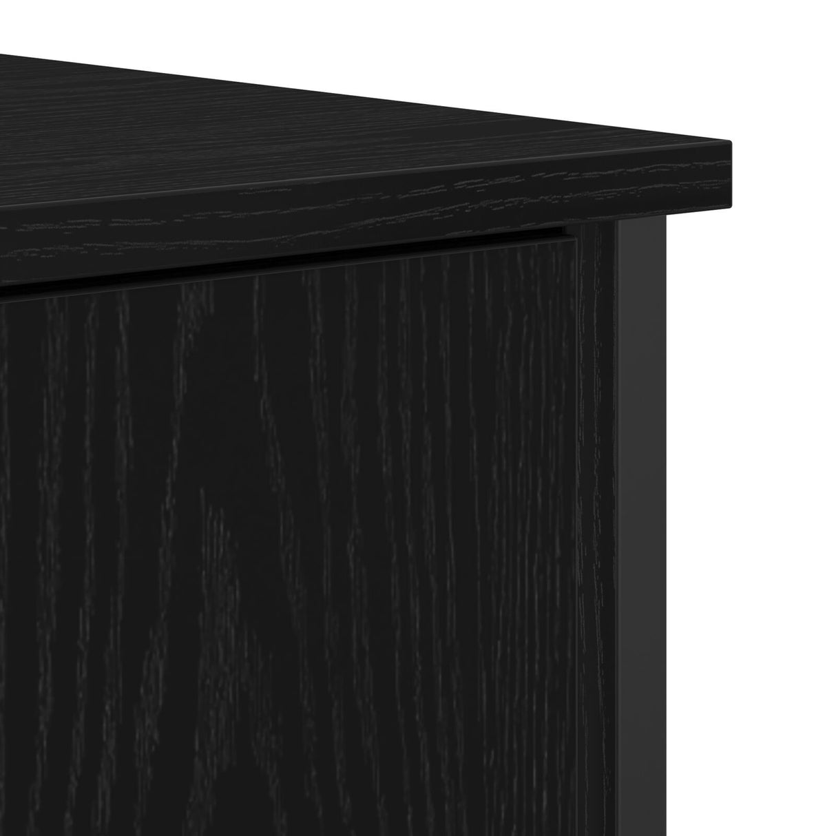 Sideboard Black Oak 70X30X80 Cm Engineered Wood And Steel