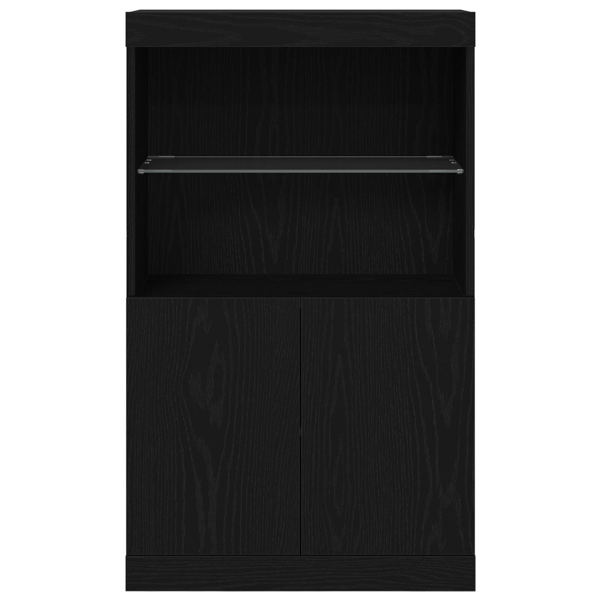 Sideboard With Led Lights Black Oak 60X37X100 Cm