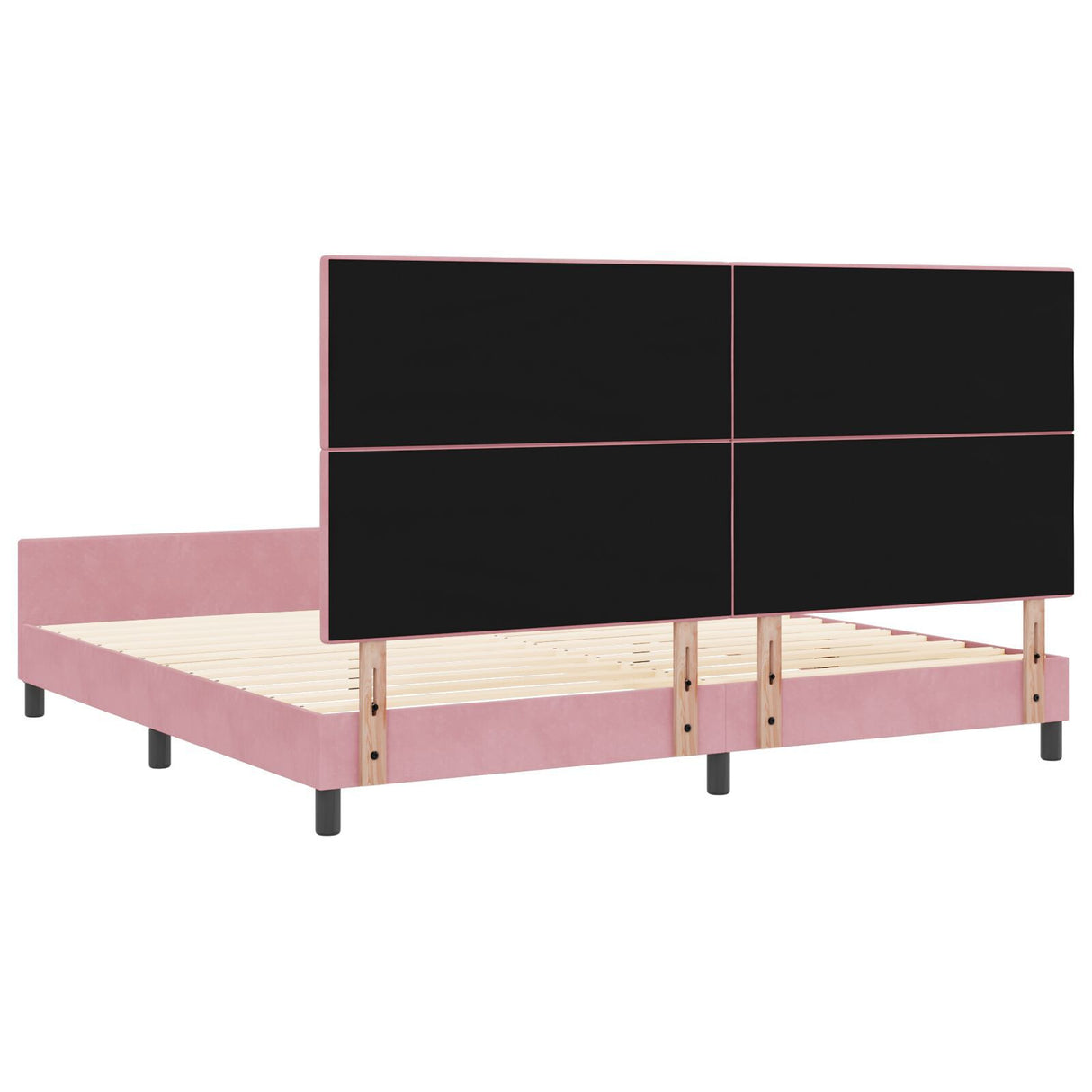 Bed Frame Pink 200X200 Cm Velvet