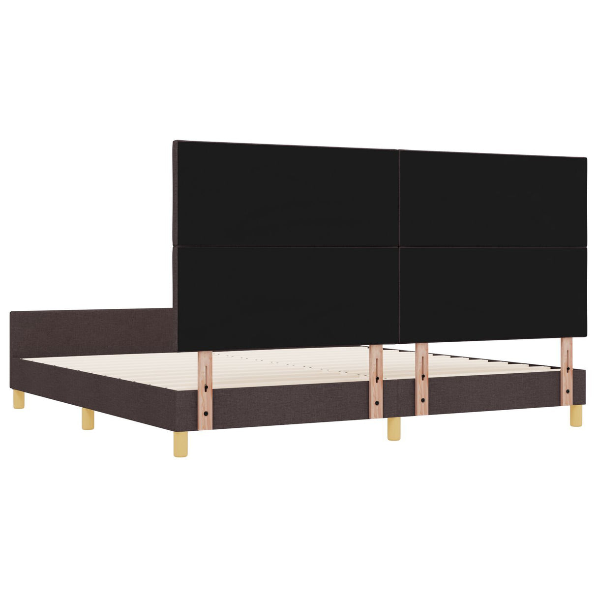 Bed Frame In Dark Brown, 200X200 Cm, Fabric