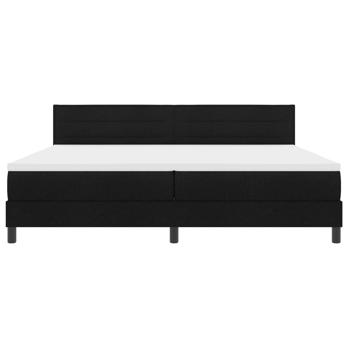 Box Spring Bed With Mattress & Led Black 200X200 Cm Fabric