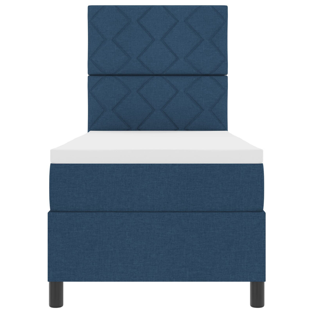 Box Spring Bed With Mattress & Led Blue 80X200 Cm Fabric