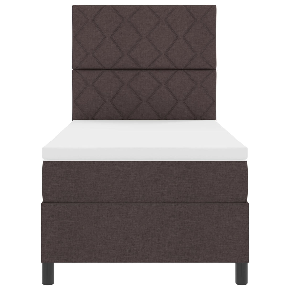 Box Spring Bed With Mattress & Led Dark Brown 90X190 Cm Fabric