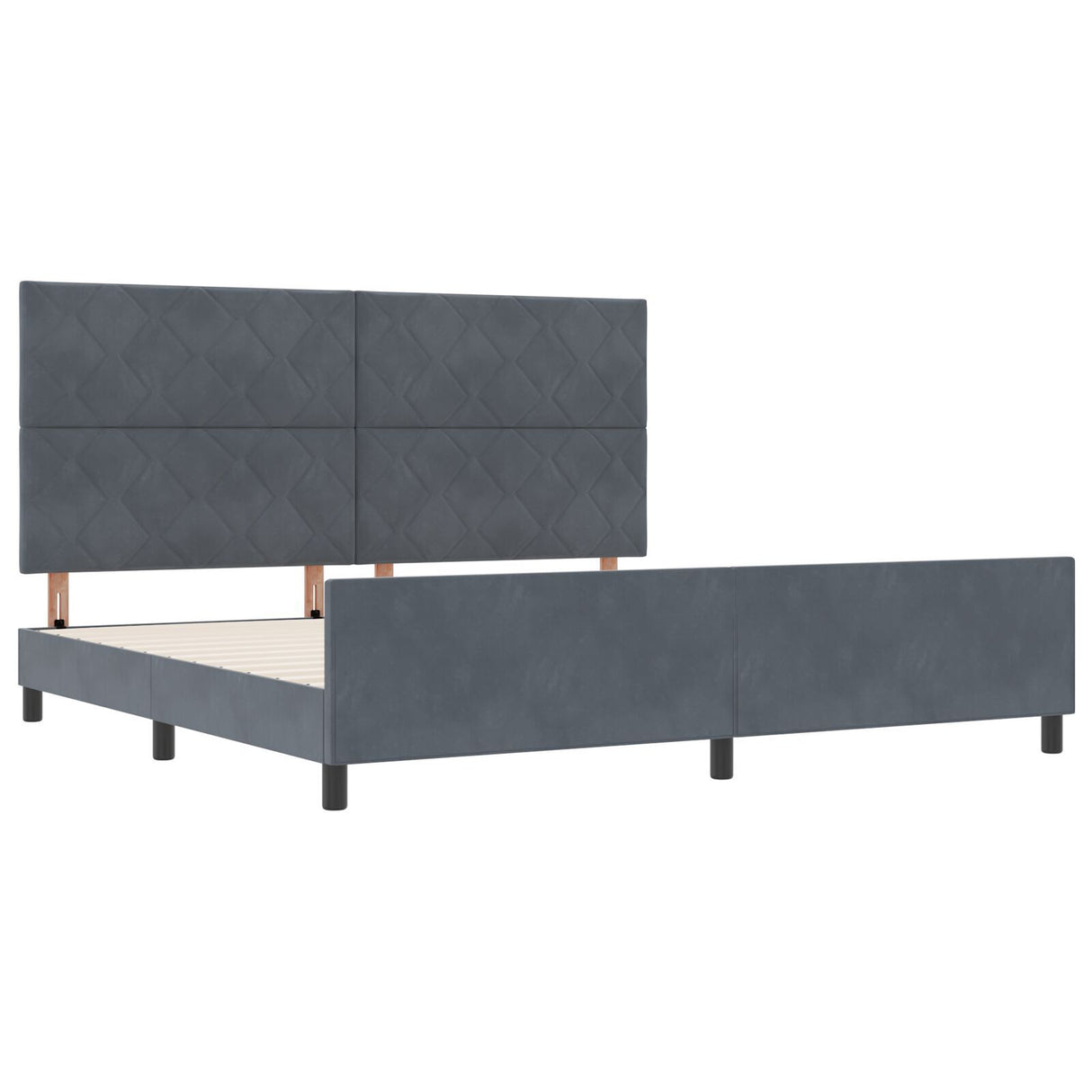Dark Grey Velvet Bed Frame 200X200 Cm