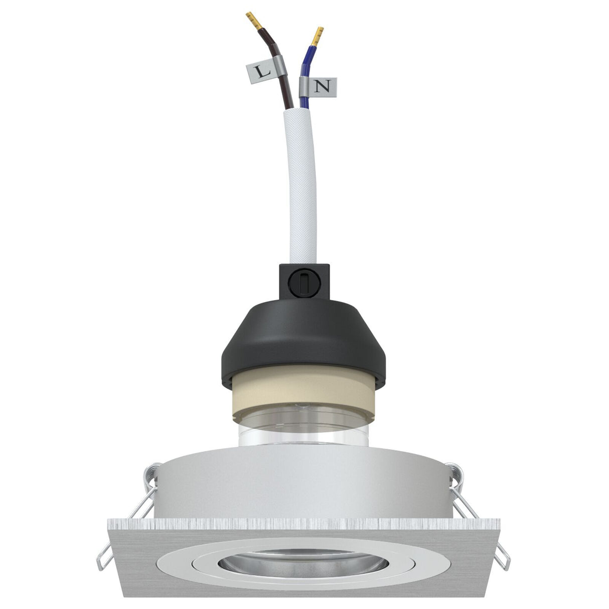 Recessed Spotlights 6 Pcs Square Gu10 Silver 91X91 Mm