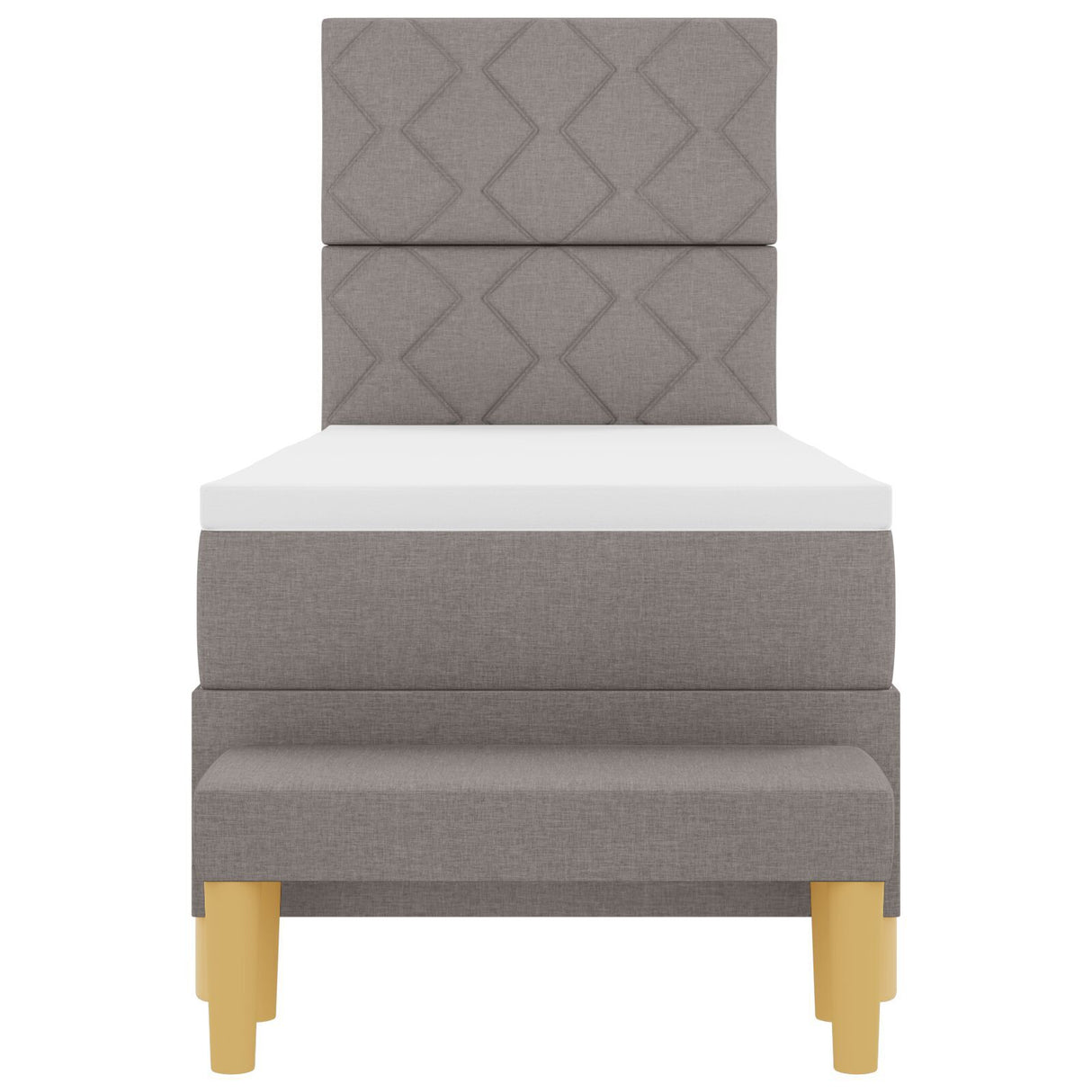 Box Spring Bed With Mattress & Bench Taupe 80X200 Cm Fabric