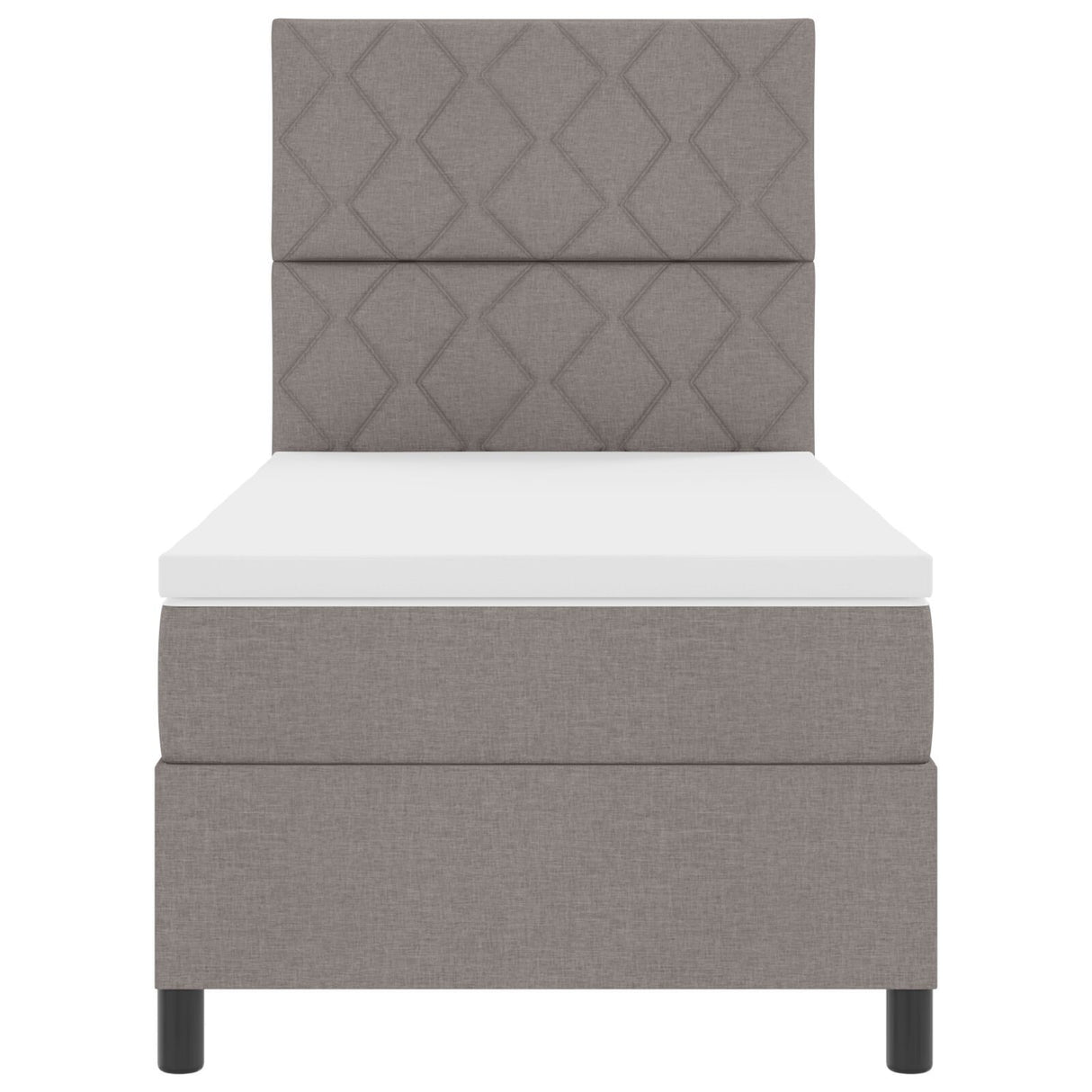 Box Spring Bed With Mattress & Led Taupe 100X200 Cm Fabric