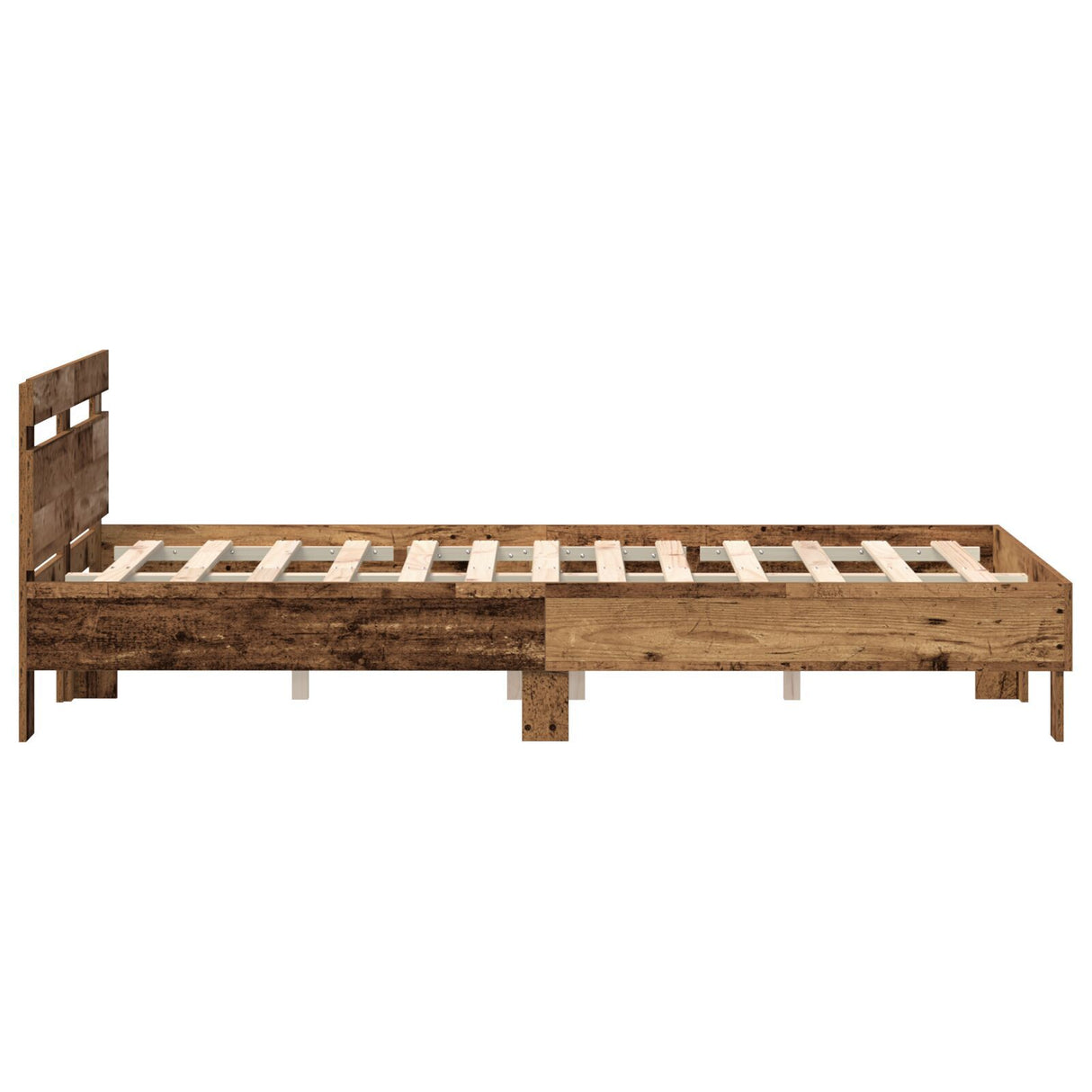 Engineered Wood Bed Frame Old Wood Wood 135 X 190 Cm Durable
