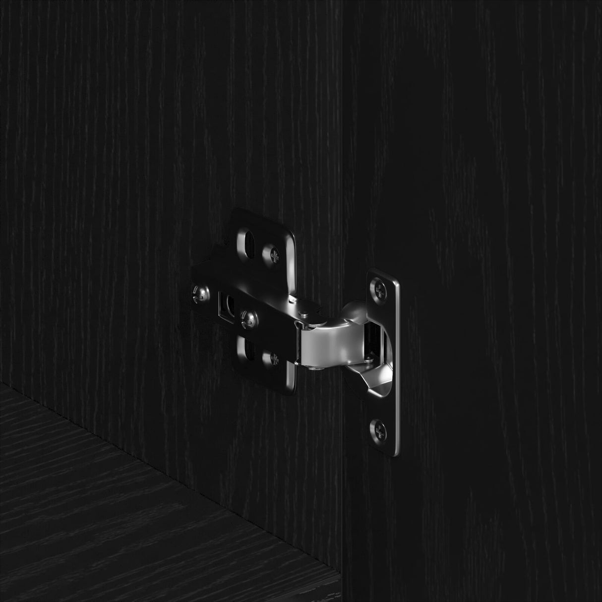 Black Oak Sideboard - 100 X 36 X 60 Cm - Made Of Engineered Wood