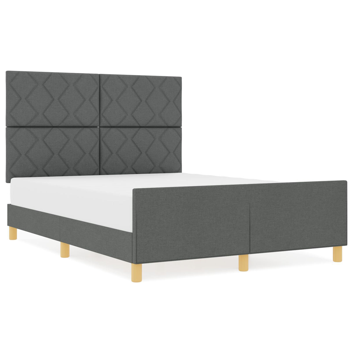 Bed Frame In Dark Grey, 140X200 Cm, Fabric