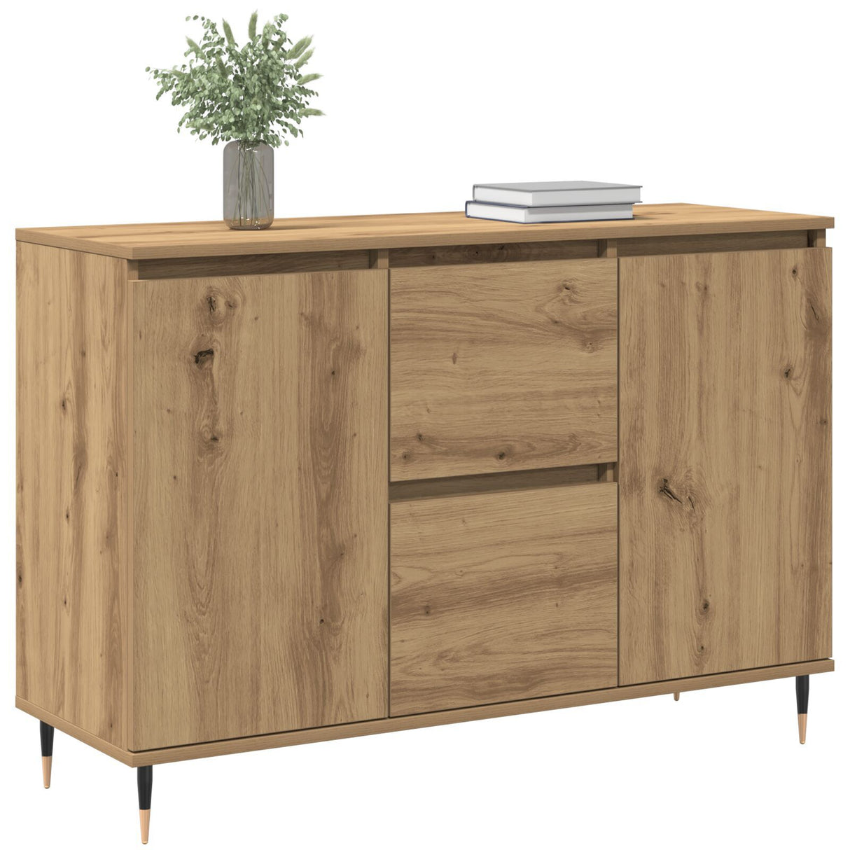 Sideboard With Doors & Drawers Artisan Oak 101,5X35X70 Cm