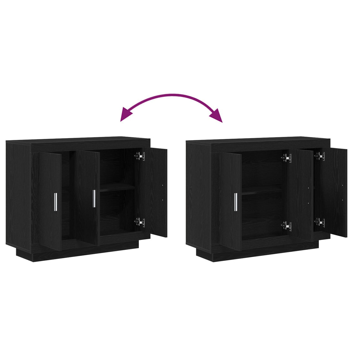 Sideboard Black Oak 92X35X75 Cm Engineered Wood