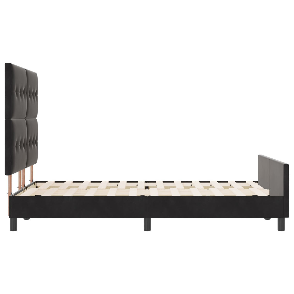 Bed Frame Black 140X200 Cm Velvet
