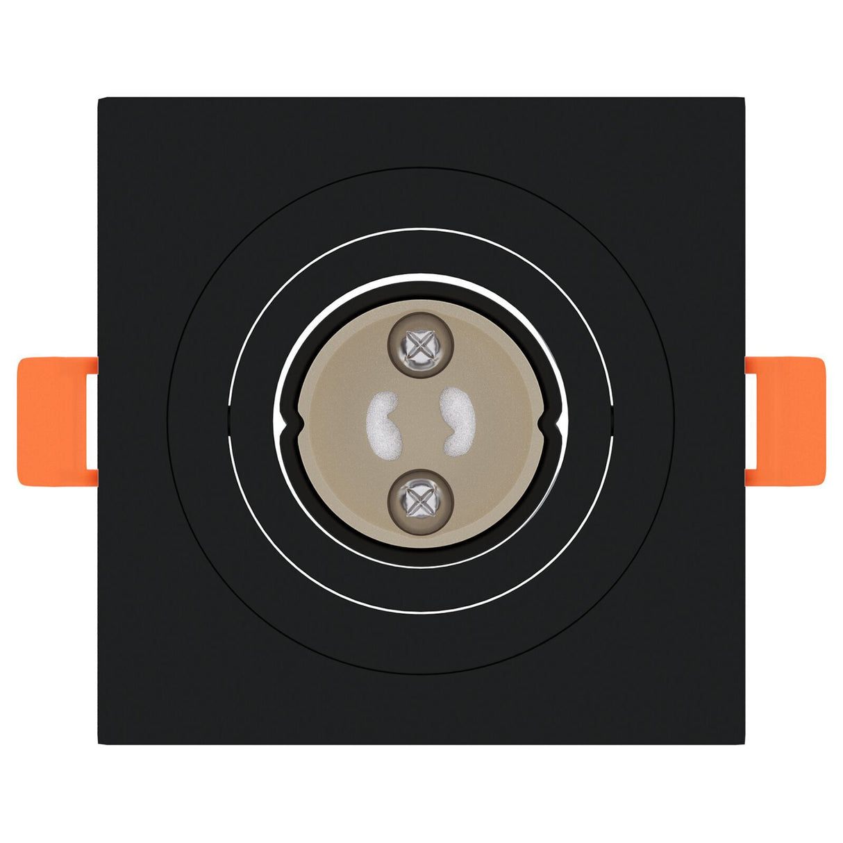 Recessed Spotlights 6 Pcs Square Gu10 Black 91X91 Mm