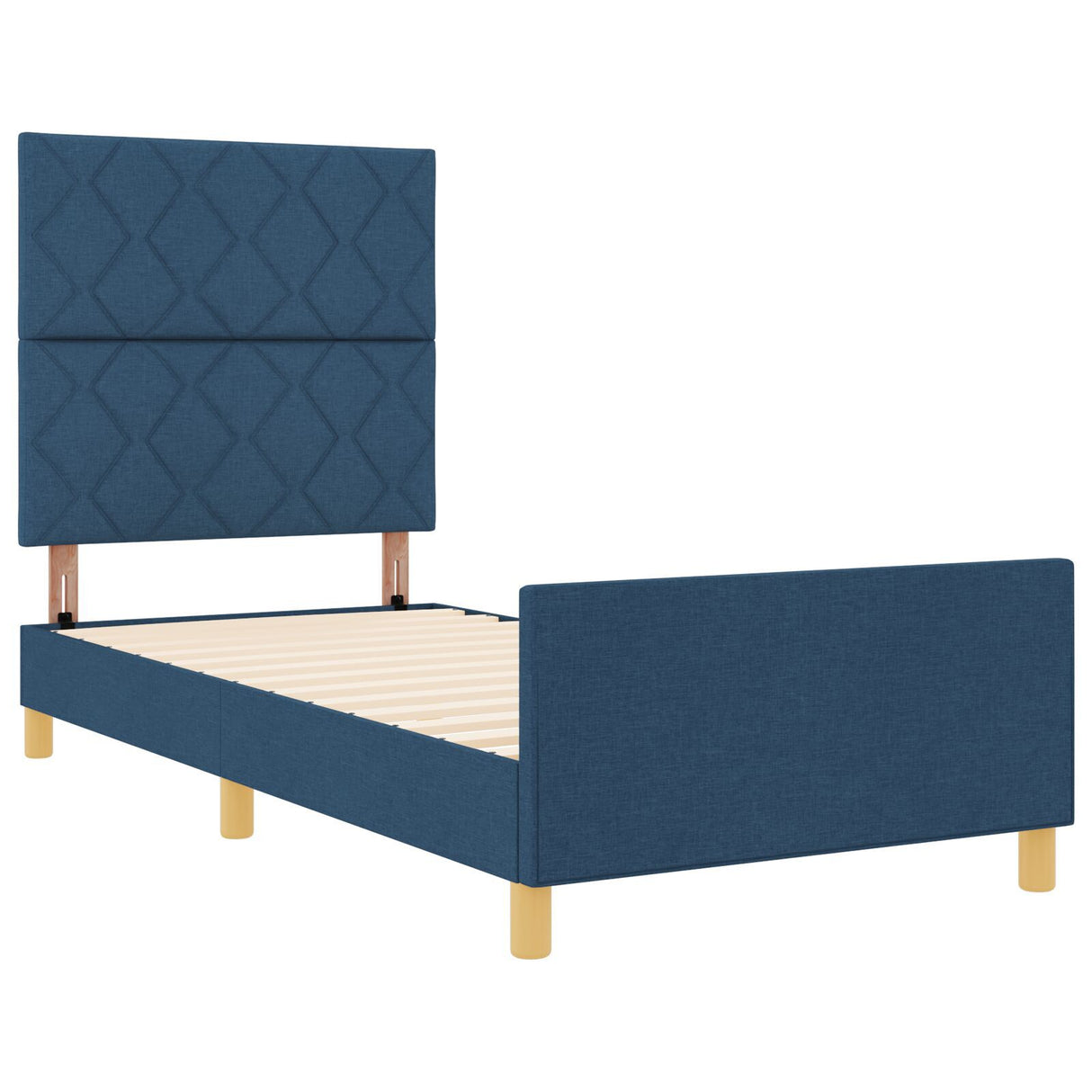 Blue Fabric Bed Frame 90X200 Cm