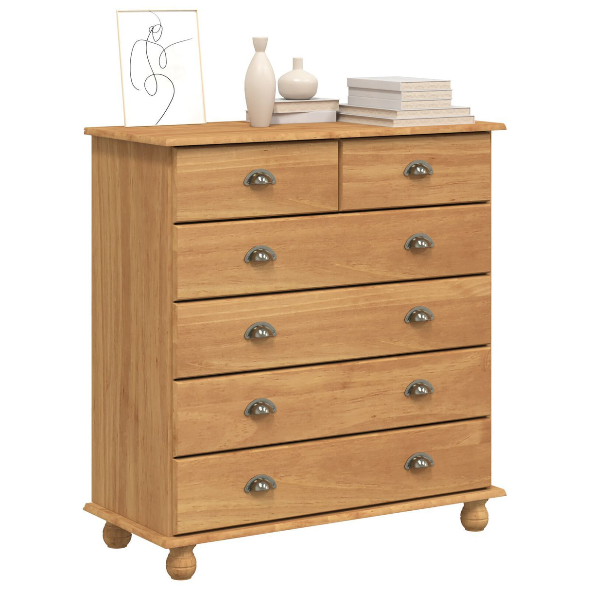 Chest Of Drawers 'Askim'91X40X95.5 Cm Solid Wood Pine
