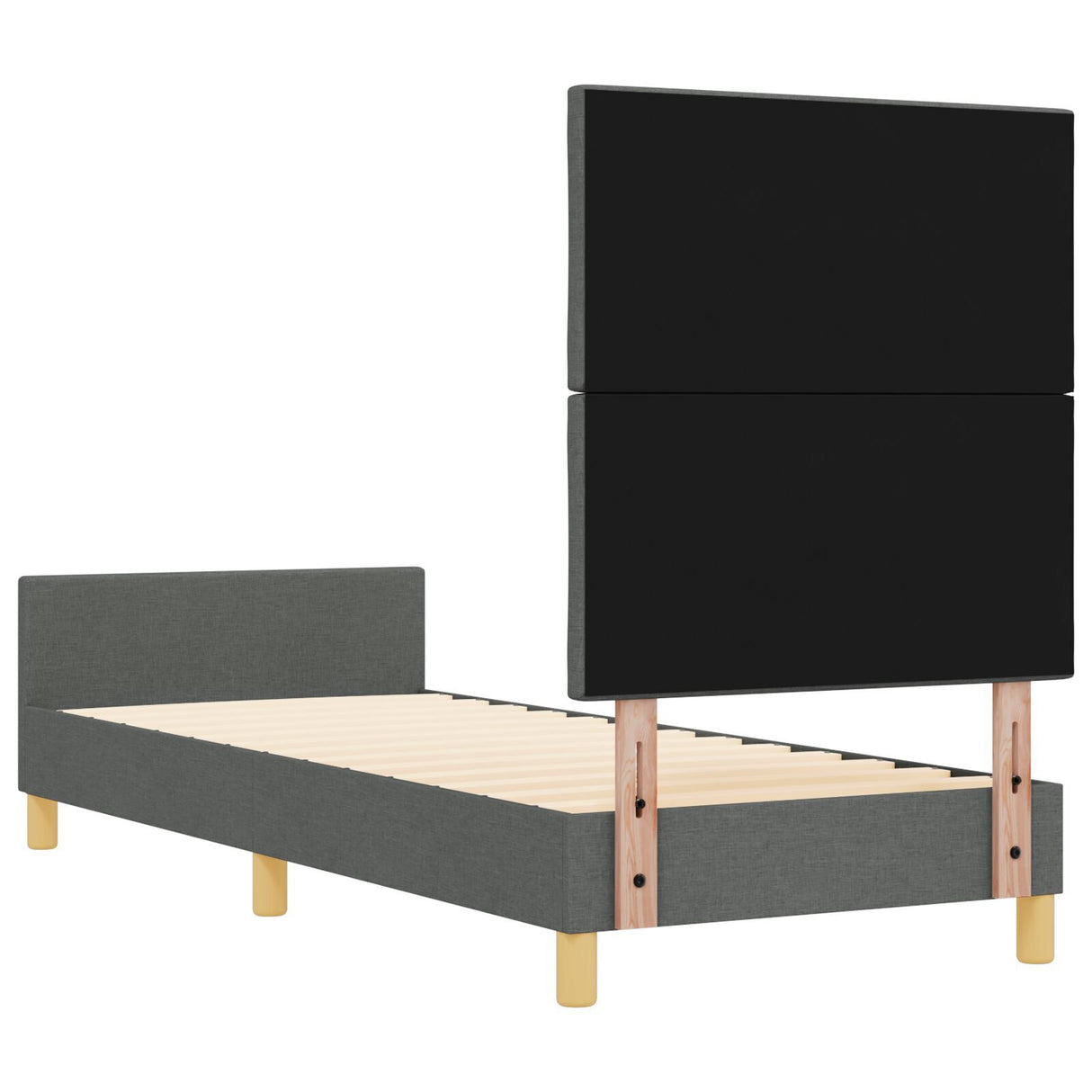 Bed Frame Dark Grey 80X200 Cm Fabric