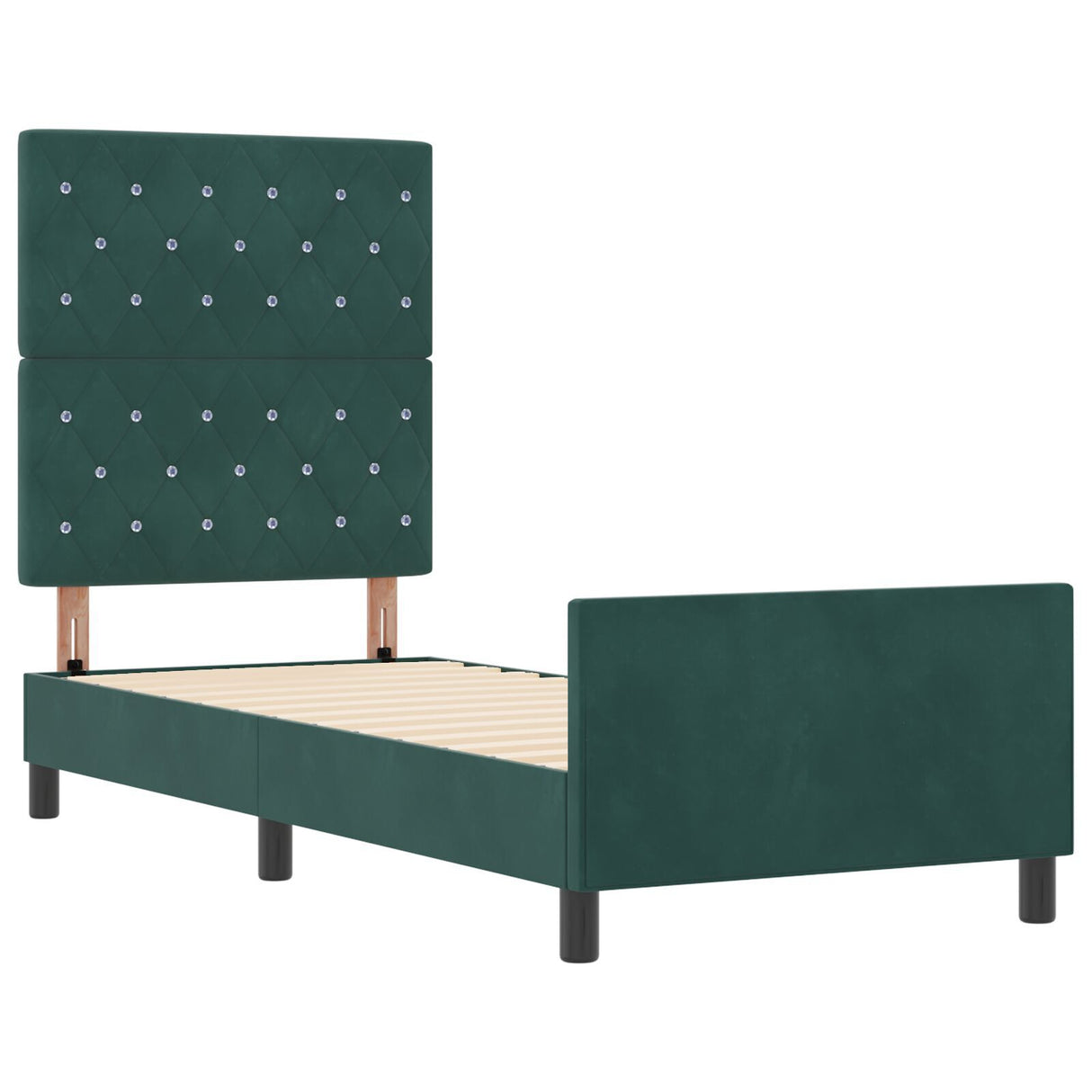 Bed Frame Dark Green 80X200 Cm Velvet