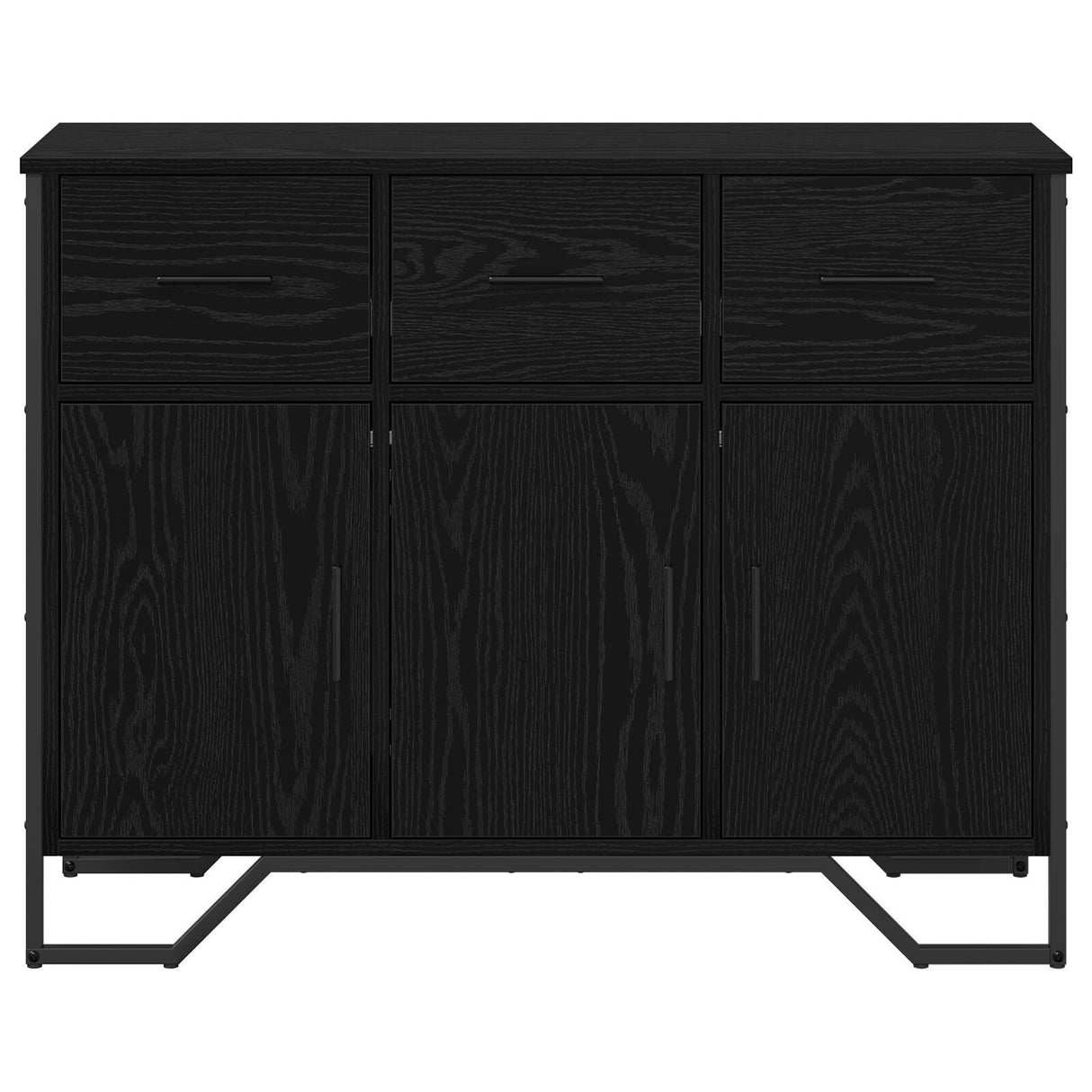 Sideboard Black Oak 97X32.5X74.5 Cm Engineered Wood