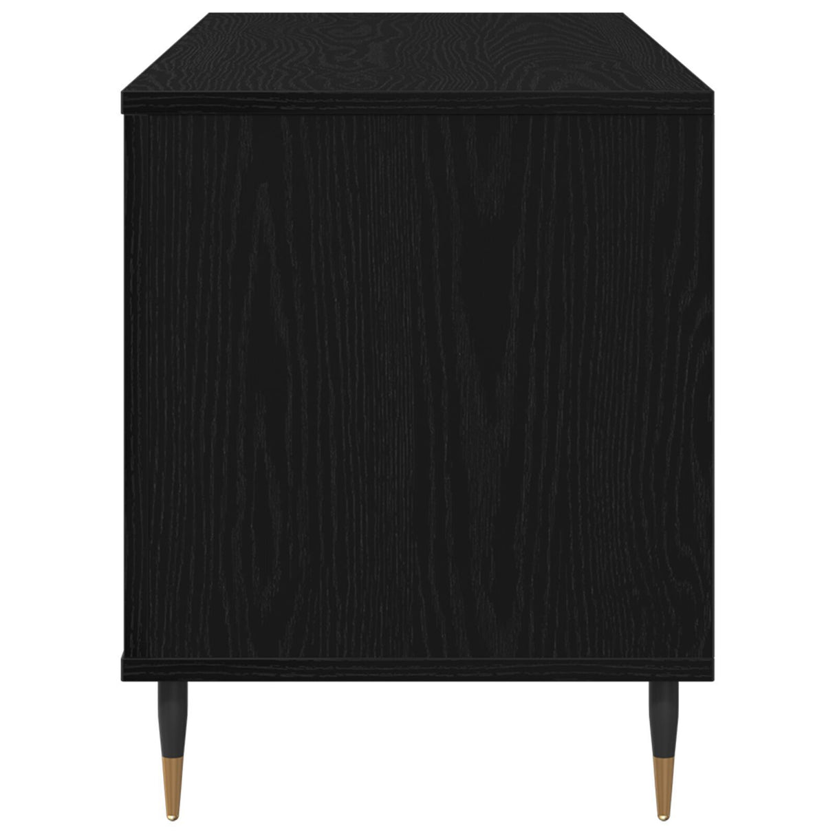 Record Cabinet Black Oak 100X38X48 Cm Engineered Wood