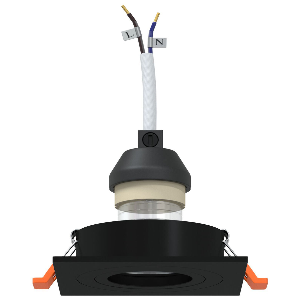 Recessed Spotlights 6 Pcs Square Gu10 Black 91X91 Mm