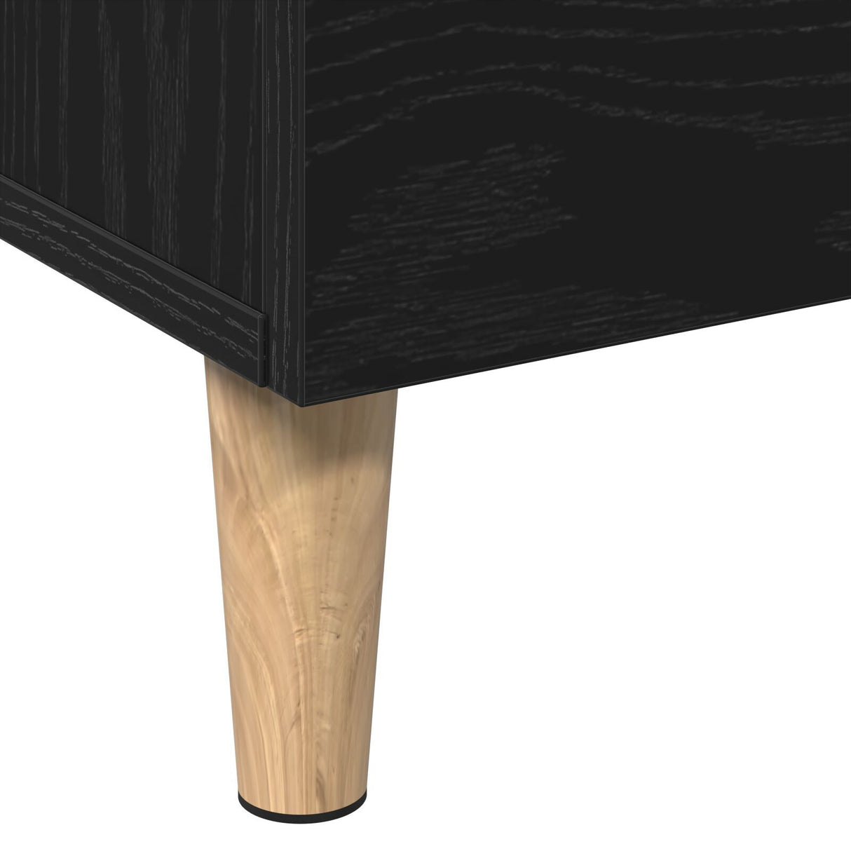 Highboard In Black Oak, 70X31X115 Cm, Made From Engineered Wood