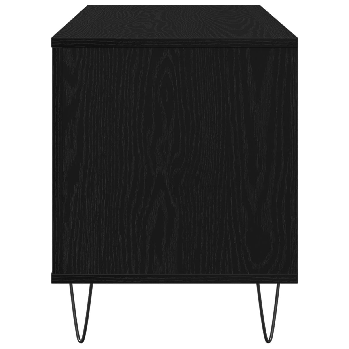Record Cabinet Black Oak 100X38X48 Cm Engineered Wood