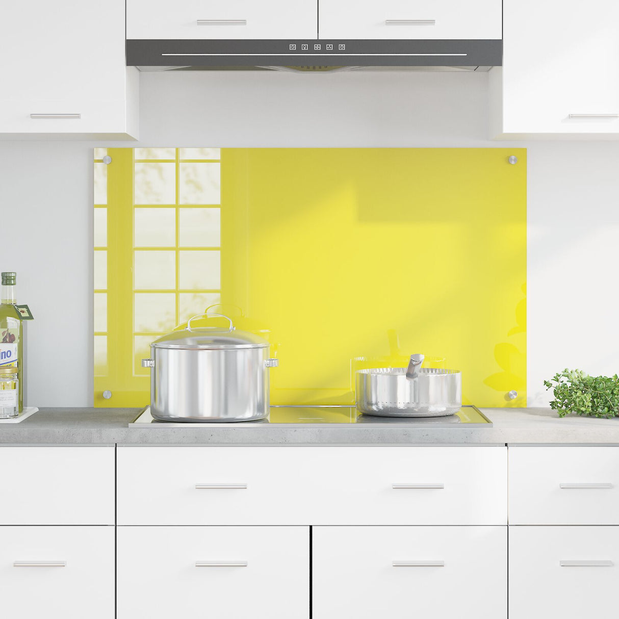 Yellow Kitchen Backsplash - 100X60X0.6 Cm Tempered Glass