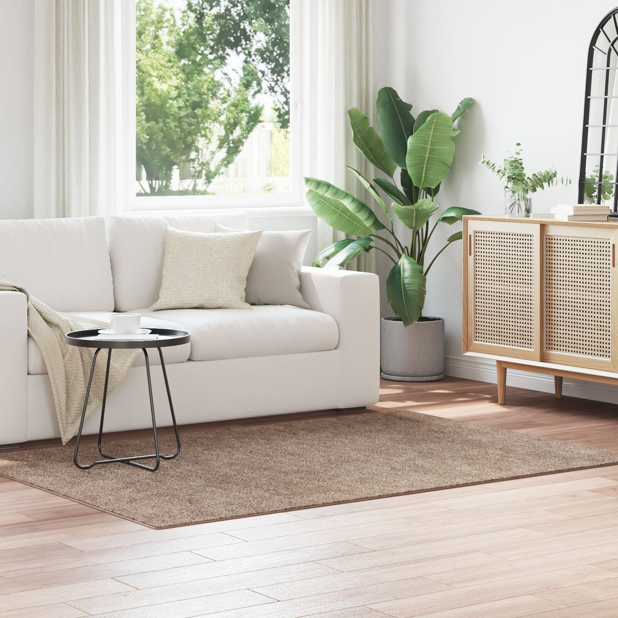 Shaggy Rug With Latex Backing Brown 140X200 Cm