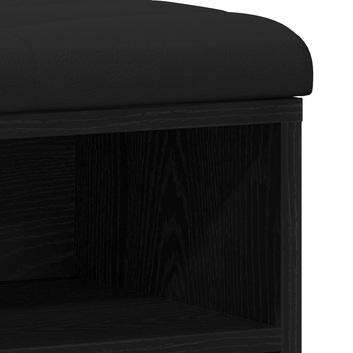 Storage Bench Black Oak 100X30X48 Cm Engineered Wood