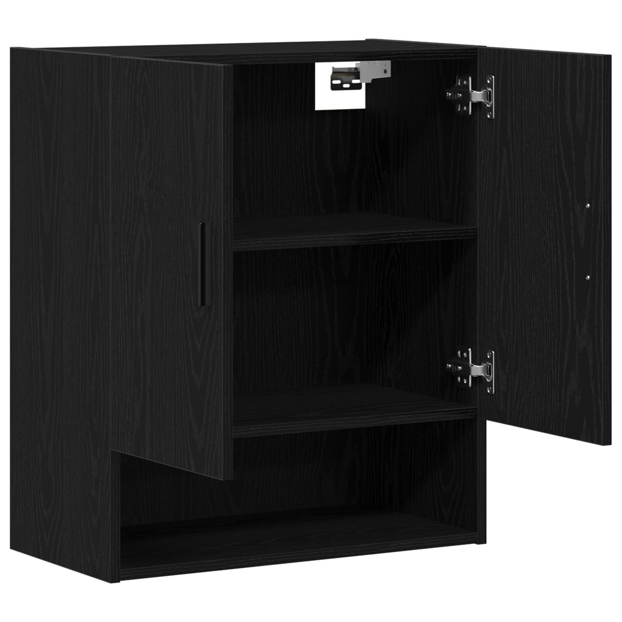 Wall Cabinet Black Oak 60X31X70 Cm Engineered Wood